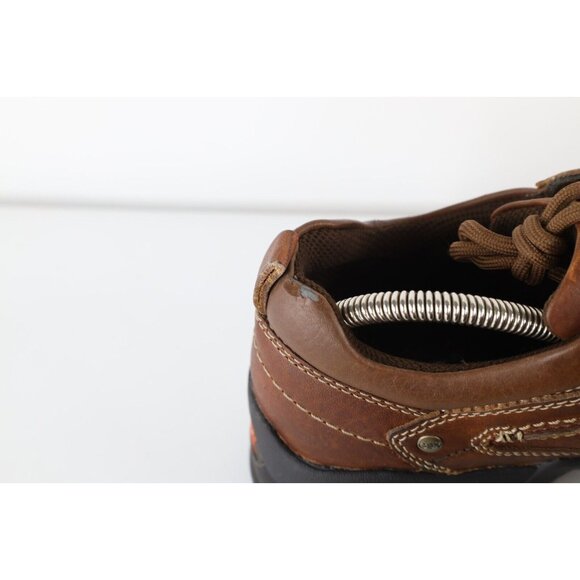 Vintage 90s Y2K Streetwear Mens 9.5 M Chunky Leather Platform Boots Shoes Brown main image 11